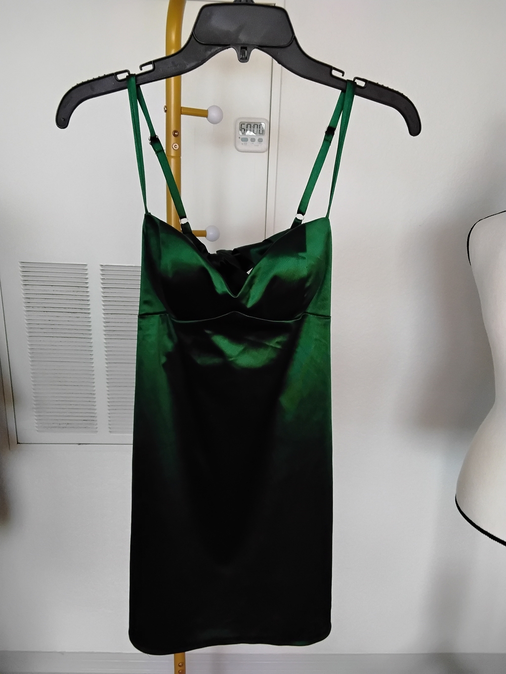 Fashion Brand Company Emerald Green Satin Slip Mini